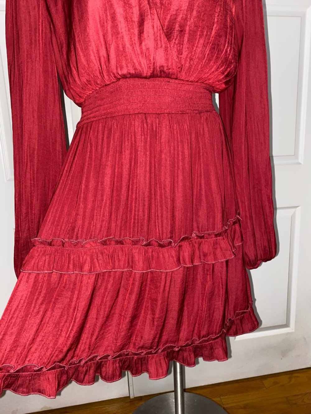 Altar’d State Women’s Burgundy Wine Red Dress, Long Sleeve, Date Night - Picture 3 of 7